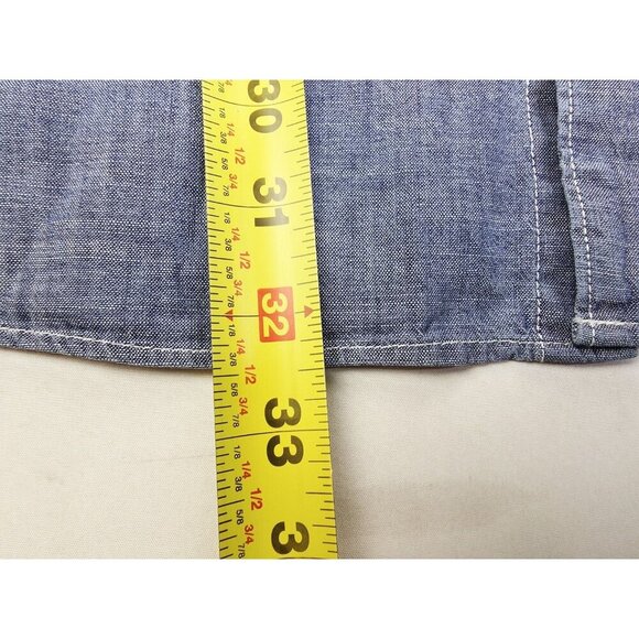 J. Crew Classic Size XLT Mens Blue Denim Organic Cotton Button Down Shirt NWT - Picture 10 of 10